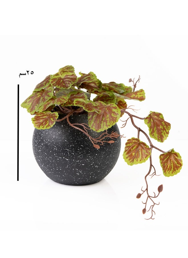DRAMA HOME Artificial Hanging Plant for Home Décor in Black Pot in a Circular Shape  - Image 1