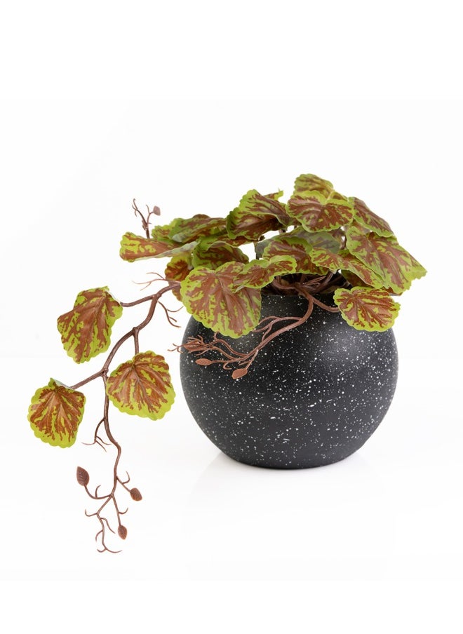 DRAMA HOME Artificial Hanging Plant for Home Décor in Black Pot in a Circular Shape  - Image 2