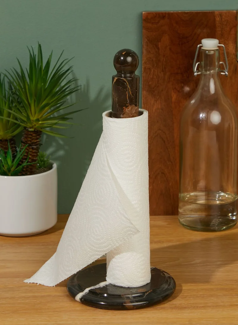 Premier Black & Gold Marble Kitchen Roll Holder