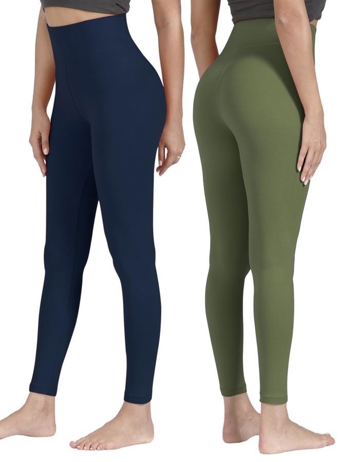 VALANDY High Waisted Leggings for Women Buttery Soft Stretchy Tummy Control Workout Yoga Running Pants One&Plus Size, 7 Pack Black/Navy/Dark Gray/Brown/Burgundy/Olive/Grey Tie-dye, Small-Medium - Image 2