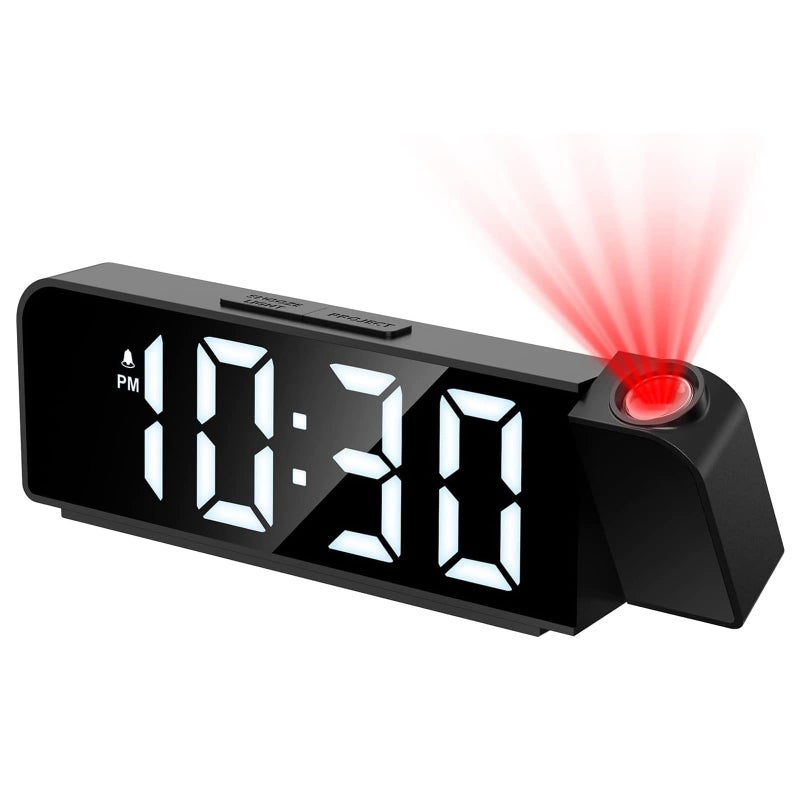 Ankilo 180 Projection Alarm Clock Newest Alarm Clock Bedside with USB Charging1224HSnoozeLoud Alarm Projector Clock for Bedroom