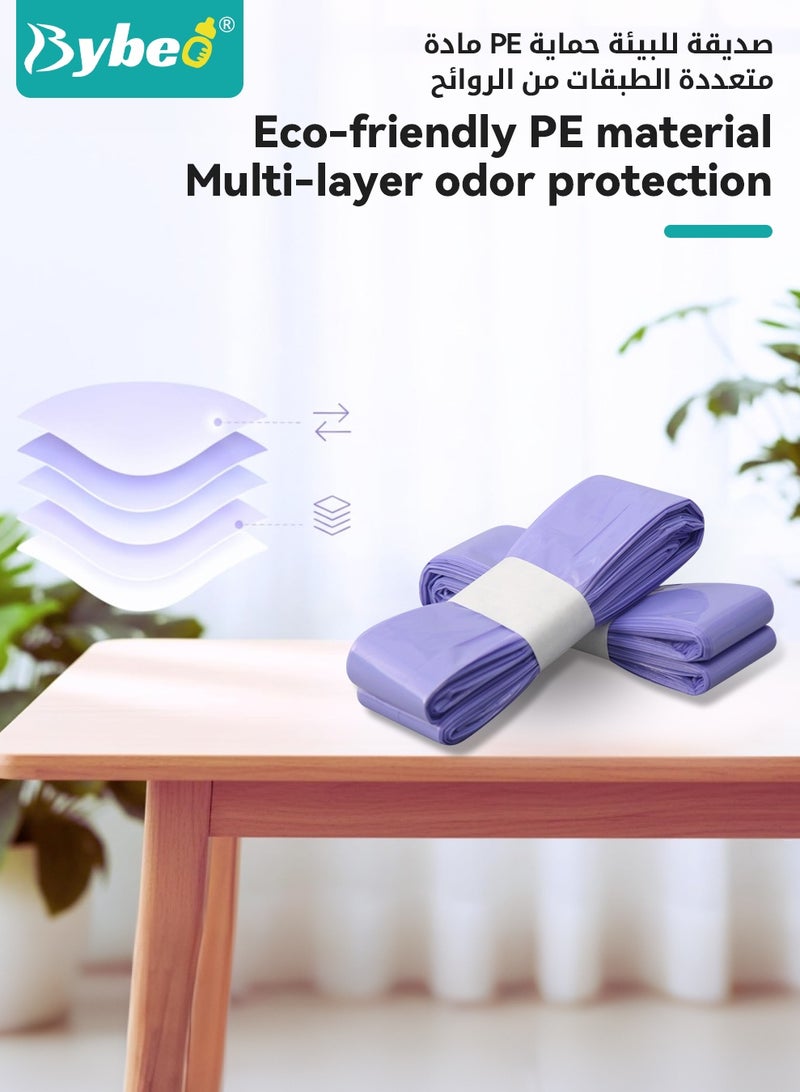 Bybeo 10 Pack Nappy Bin Refill Bags, Baby Waste Disposal Diaper Bag, Universal Nappy Bags, Smellproof Nappy Bin Liner Pails Disposal Systems, Compatible with Genie, Tommee Tippee Twist & Click, Tec, Simplee Sangenic, Bybeo - Image 5