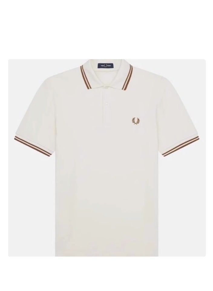 FRED PERRY - Fred Perry Wheat polo Shirt men's short-sleeved cotton slim-fit business casual lapel top - Image 1