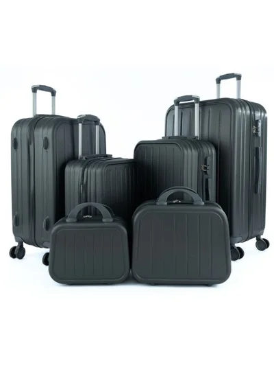 LIMRA Luggage set 6 pieces travel Bags with a distinctive design from limra Grey