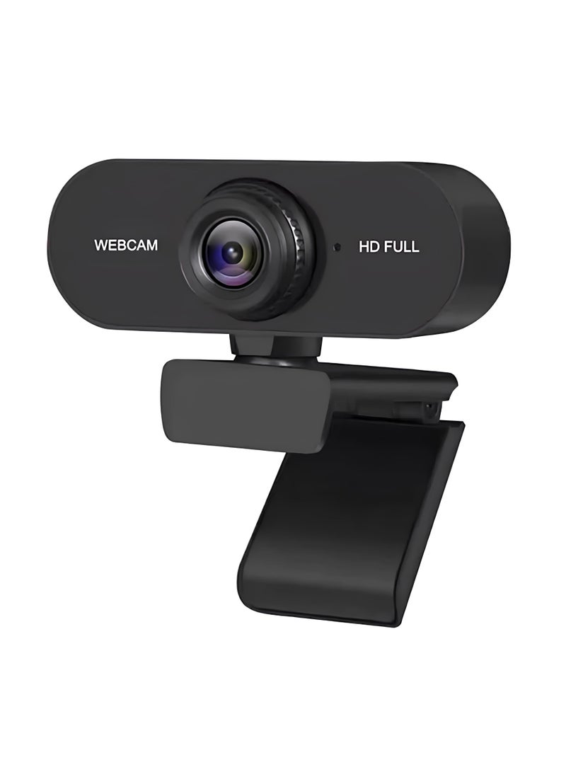 Web Digital Camera - 1080P Full HD with Built-in Microphone and USB Port - Suitable for Live Streaming, Meetings, Distance Learning - Black - Image 1