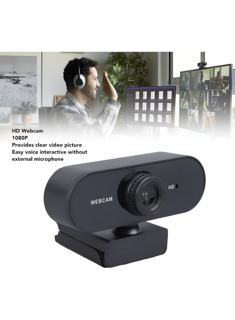 Web Digital Camera - 1080P Full HD with Built-in Microphone and USB Port - Suitable for Live Streaming, Meetings, Distance Learning - Black - Image 4