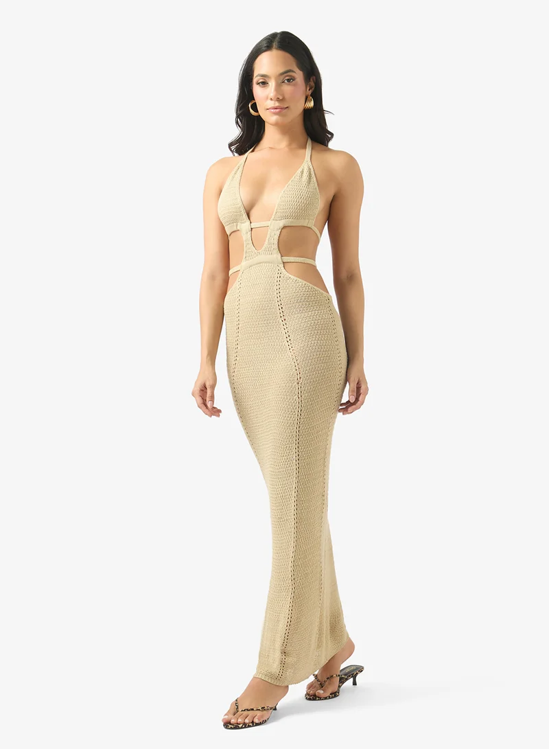 Soleira Crochet Dress With Waist Cut Out