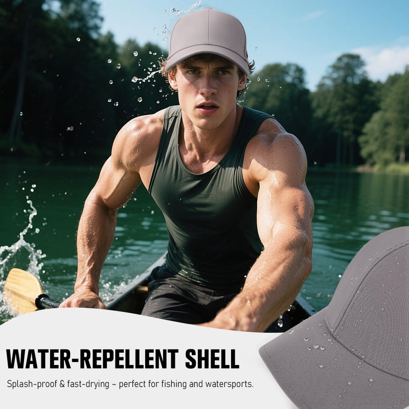AOPREL Baseball Cap Breathable Mesh Golf Hat Quick Dry Adjustable Baseball Hats for Men and Women Sport Running Workout Grey - Image 4