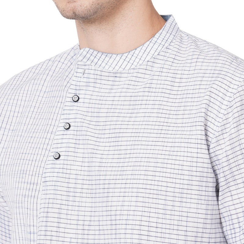 ARCHATTIRE Men’s White Checkered Kurta for Men - Image 4