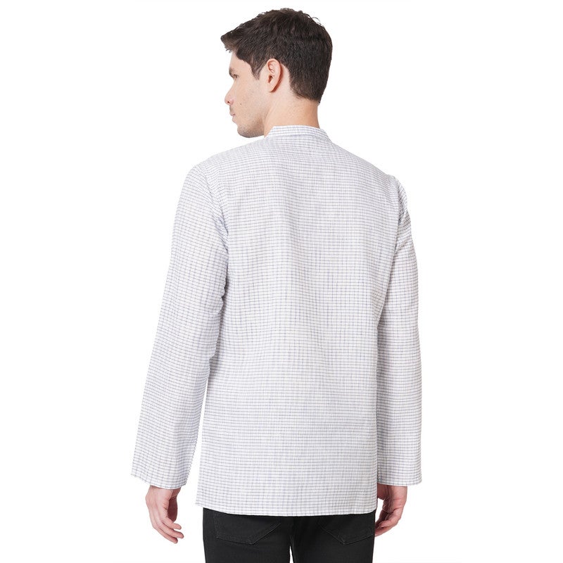 ARCHATTIRE Men’s White Checkered Kurta for Men - Image 2