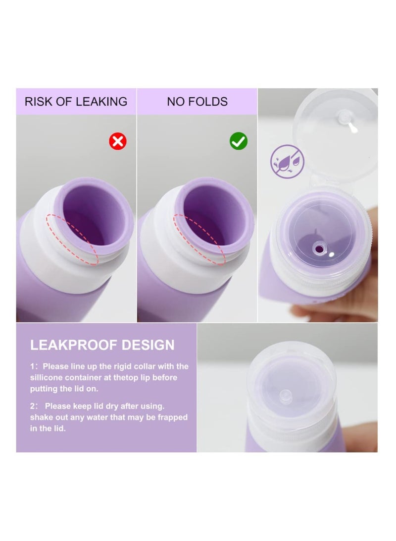 16 Pcs Travel Bottles Set for Toiletries Silicone Leakproof Refillable Containers TSA Approved Portable Squeezable for Shoo Body Wash - Image 5