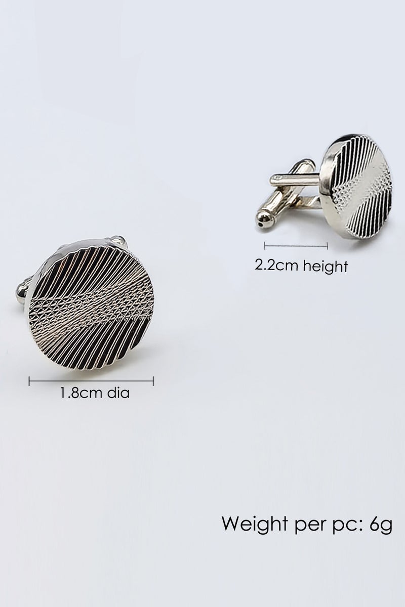 Diagonal striped pattern cufflinks, 2 PCS in One Set Alloy Jewelry Specially Design for Men's Shirt Wedding Business Gift with Delicate Package Box, 2 Colors for Selection - Image 2