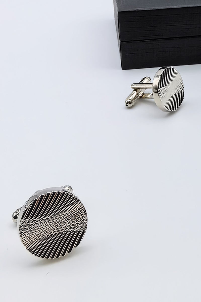 Diagonal striped pattern cufflinks, 2 PCS in One Set Alloy Jewelry Specially Design for Men's Shirt Wedding Business Gift with Delicate Package Box, 2 Colors for Selection - Image 5