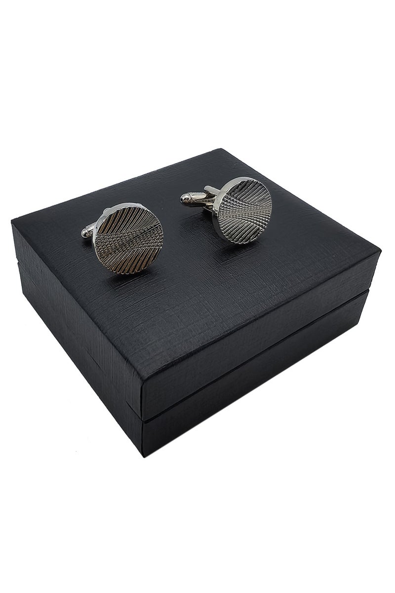 Diagonal striped pattern cufflinks, 2 PCS in One Set Alloy Jewelry Specially Design for Men's Shirt Wedding Business Gift with Delicate Package Box, 2 Colors for Selection - Image 3