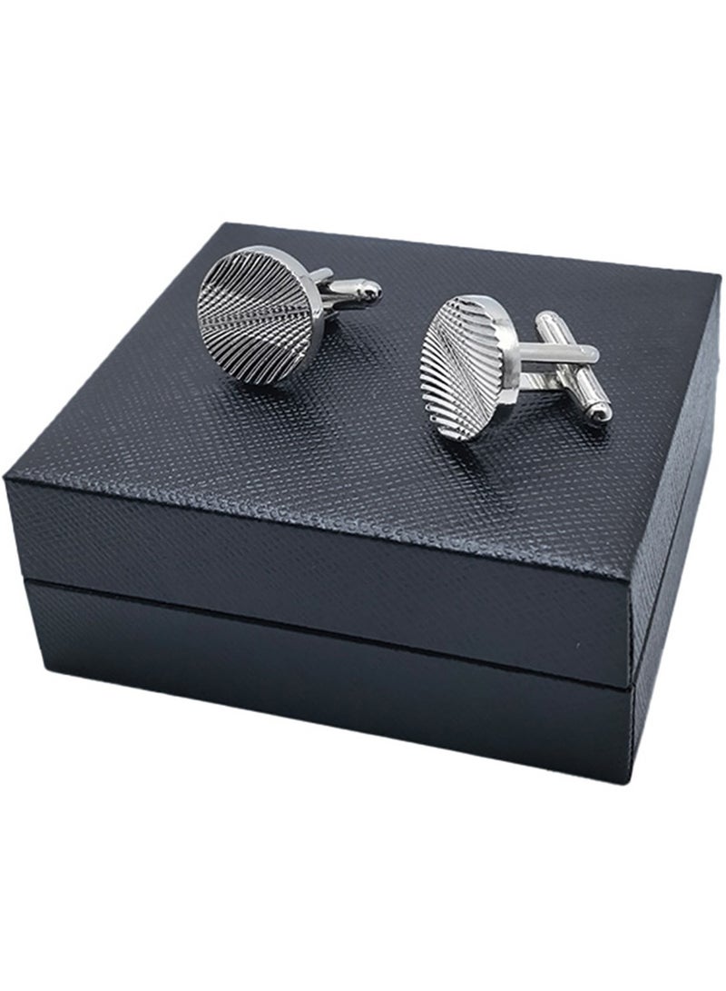 DB Innov. Diagonal striped pattern cufflinks, 2 PCS in One Set Alloy Jewelry Specially Design for Men's Shirt Wedding Business Gift with Delicate Package Box, 2 Colors for Selection - Image 5