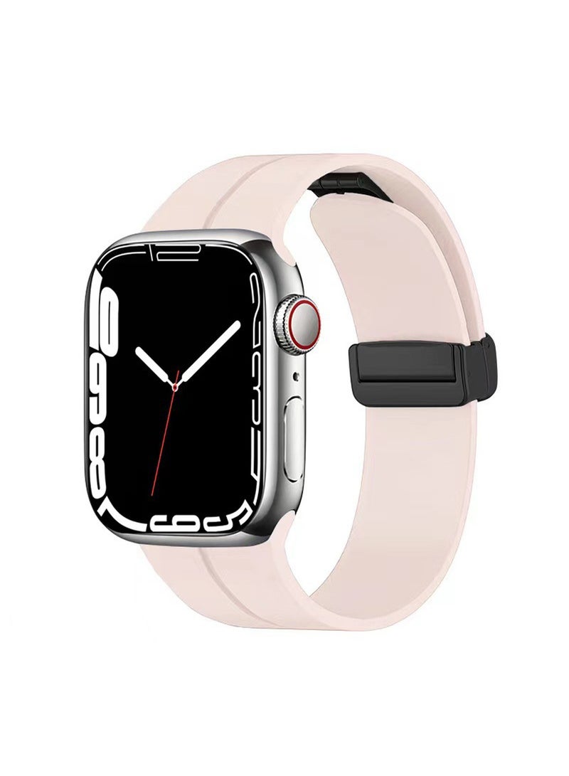 Bands Compatible With Apple Watch 38mm/40mm/41mm Series 9/8/7/SE/6/5/4/3/2/1 IWatch Ultra/Ultra 2/Soft Silicone Watch Band With Magnetic Buckle Sport Watch Strap - Image 1