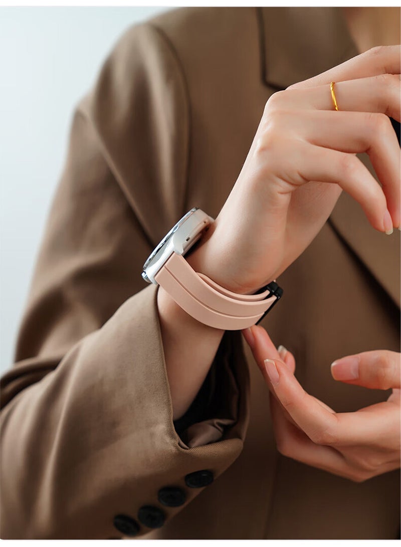 Bands Compatible With Apple Watch 38mm/40mm/41mm Series 9/8/7/SE/6/5/4/3/2/1 IWatch Ultra/Ultra 2/Soft Silicone Watch Band With Magnetic Buckle Sport Watch Strap - Image 4