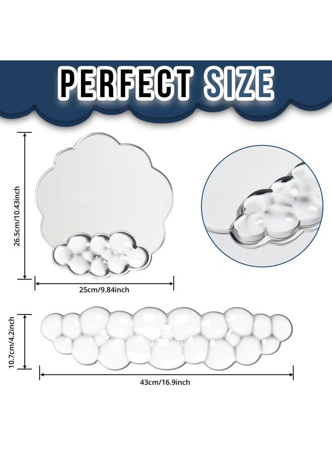 Telihao Keyboard Wrist Rest Set — Ergonomic Cloud Wrist Rest Keyboard and Mouse Pad, Non-Slip Desk Accessories for Office and Home（White） - Image 2
