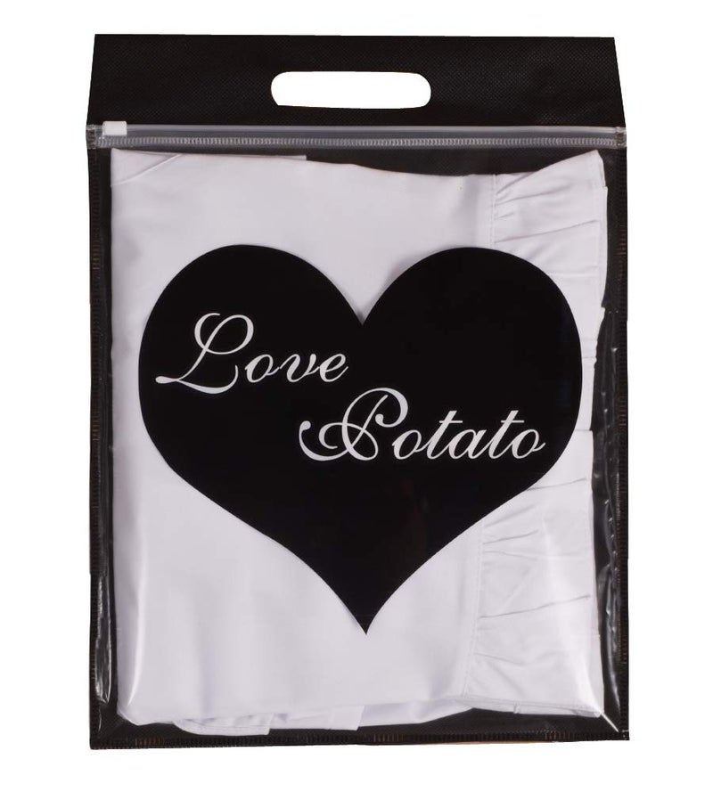 Love Potato مئزر مطبخ أبيض ريترو قابل للتعديل من حب البطاطس مع جيوب - Image 5