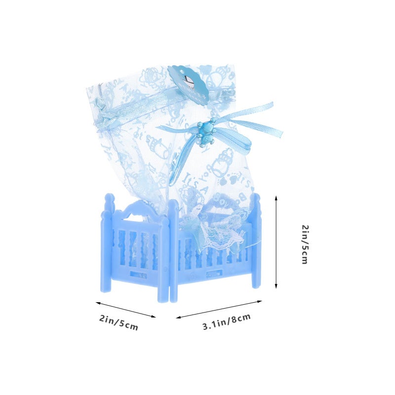 Blue Plastic Candy Boxes With Lids 6pcs For Party Favor Shower Wedding Birthday Packaging - Image 3