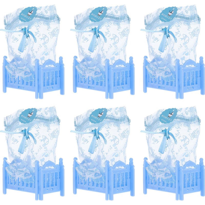 Blue Plastic Candy Boxes With Lids 6pcs For Party Favor Shower Wedding Birthday Packaging - Image 2