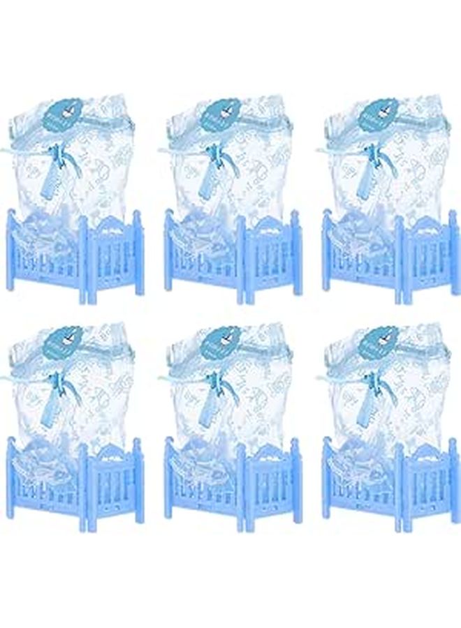 Blue Plastic Candy Boxes With Lids 6pcs For Party Favor Shower Wedding Birthday Packaging - Image 1