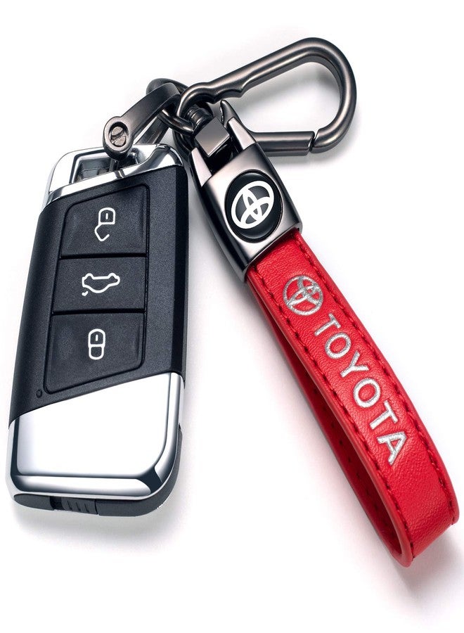 TACOMA Genuine Leather Car Keychain Key Chain for Men and Women Family Present Key Ring Accessories RED, To-red - Image 4