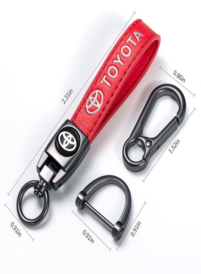TACOMA Genuine Leather Car Keychain Key Chain for Men and Women Family Present Key Ring Accessories RED, To-red - Image 2