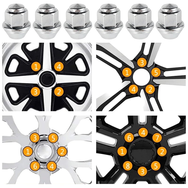 Lug Nuts 20Pcs Wheel Nuts for Wheels M12x1.5 19mm Hex 60 Degree Taper Carbon Steel Plated Replacemen for Car - Image 3