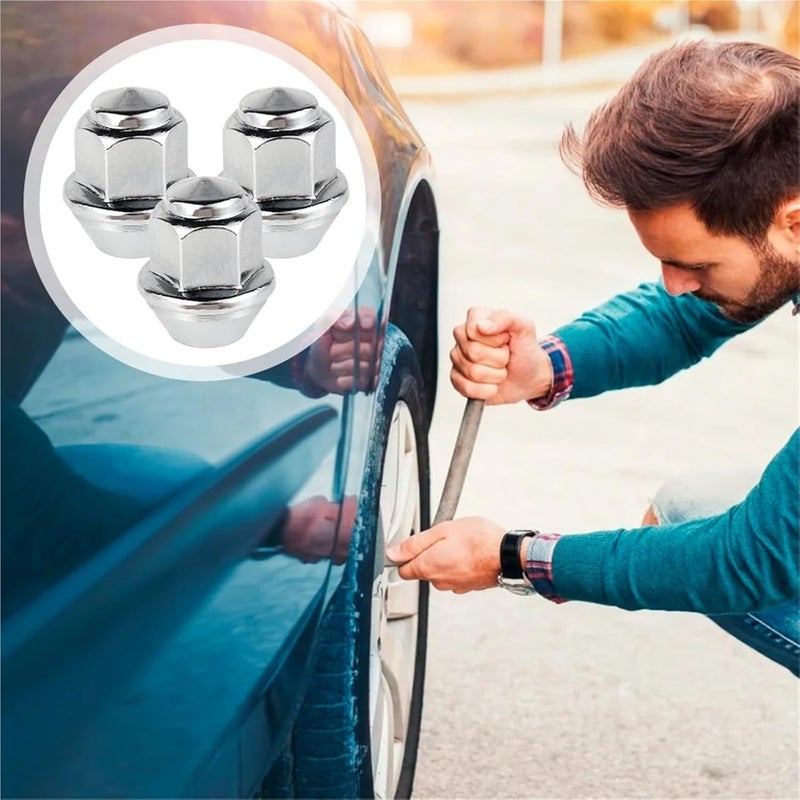 Lug Nuts 20Pcs Wheel Nuts for Wheels M12x1.5 19mm Hex 60 Degree Taper Carbon Steel Plated Replacemen for Car - Image 2