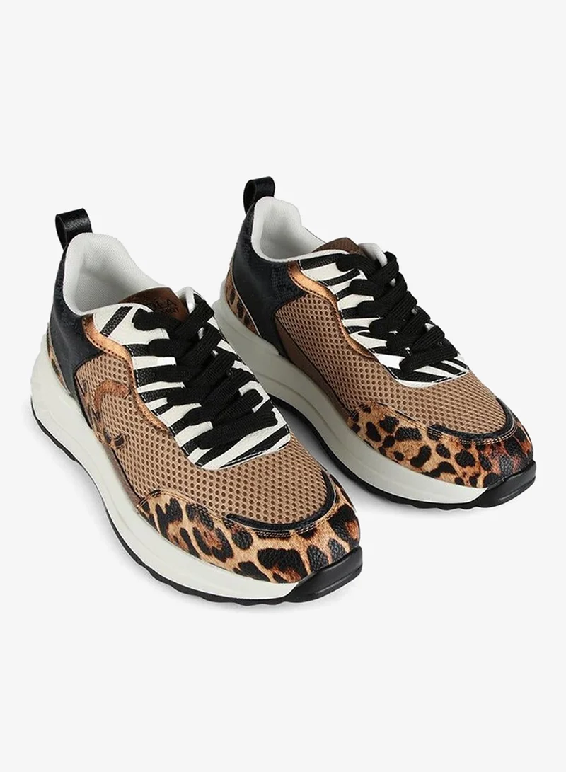 Lola Casademunt Animal print mesh sneakers