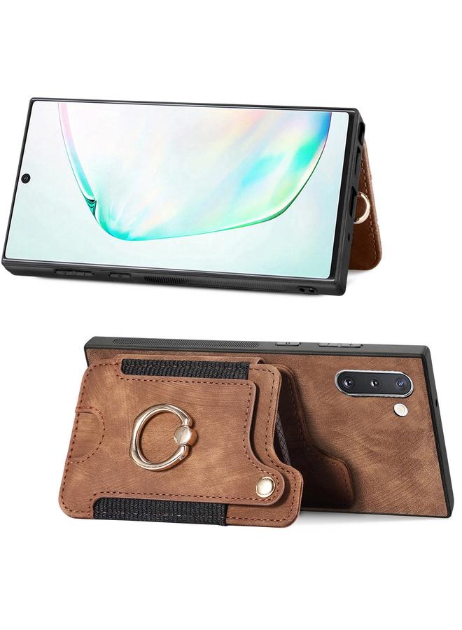 erorex Case For Samsung Galaxy Note10 Retro Skin-feel Ring Multi-card Wallet Phone Case - Image 3