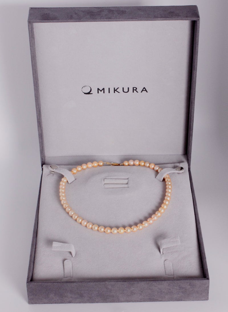 MIKURA Necklace Japanese Akoya Pearls, A Quality, Treated Gold Color, 7.5-7.0MM, 18KY  - Image 3
