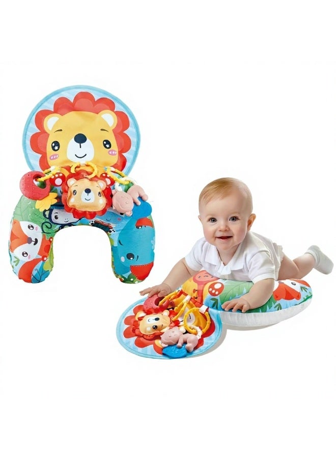 Multi-Functional Baby Plush Crawling Pillow & Sensory Toy with Animal Characters - Image 1