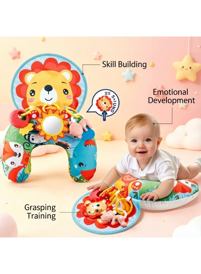Multi-Functional Baby Plush Crawling Pillow & Sensory Toy with Animal Characters - Image 2