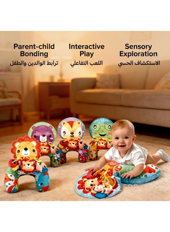 Multi-Functional Baby Plush Crawling Pillow & Sensory Toy with Animal Characters - Image 3