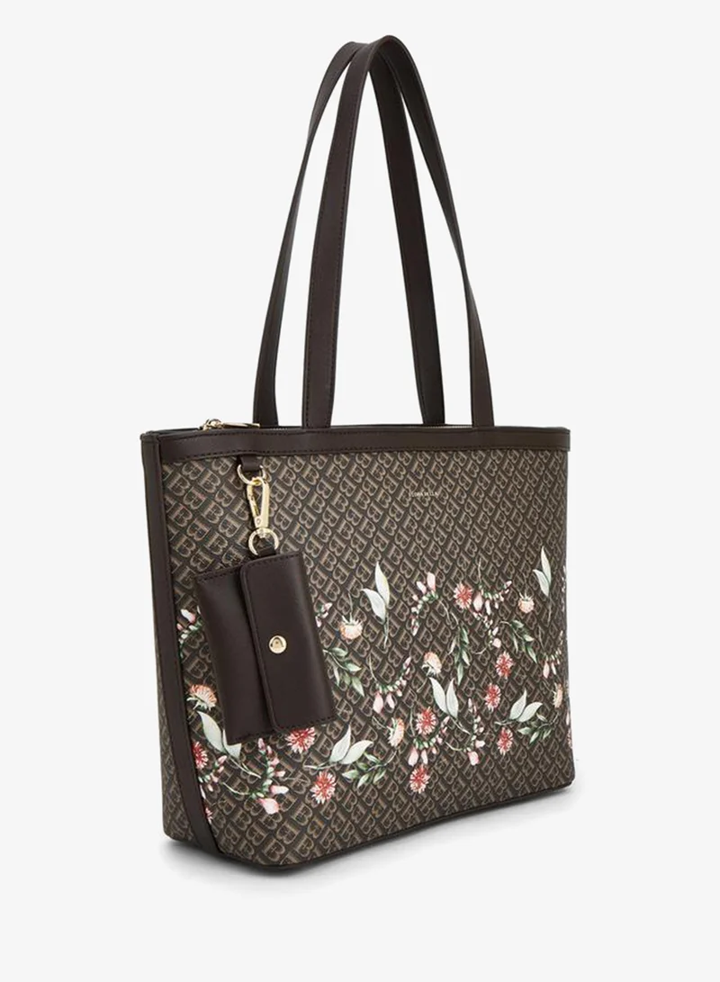 فلورا بيلا من شو إكسبرس Monogram Print Tote Bag With Double Handle