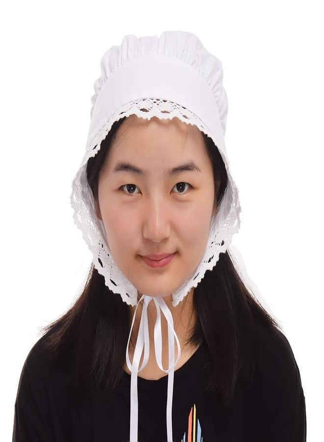 GRACEART Peasant Amish Hat Prairie Cap Women Girls Pioneer Colonial Bonnet 100% Cotton, Color-00plus, M - Image 4