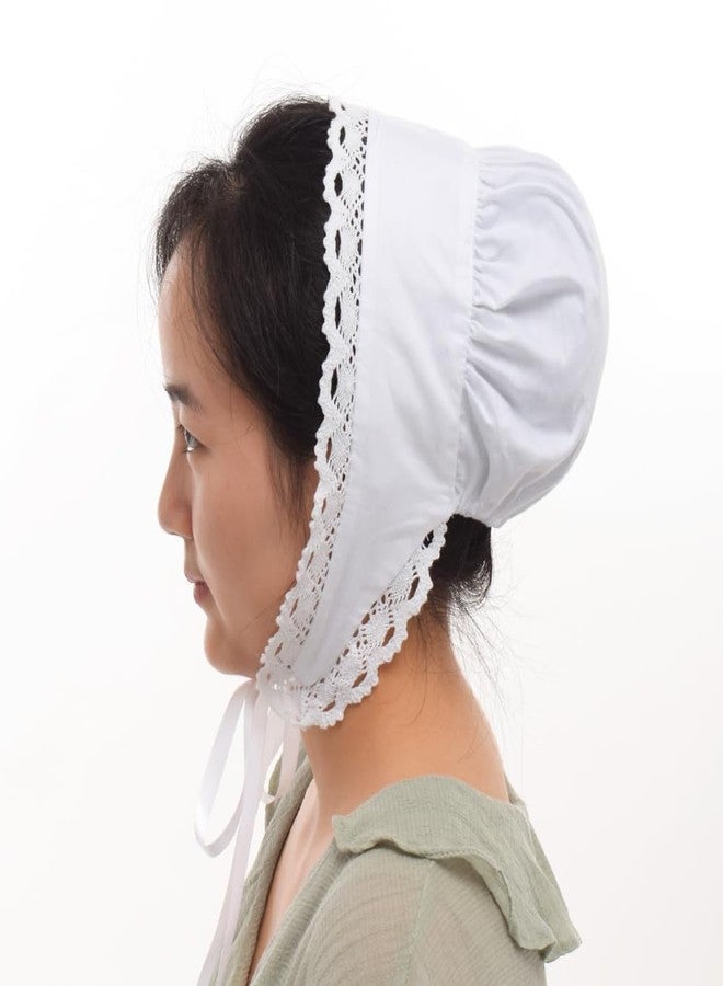 GRACEART Peasant Amish Hat Prairie Cap Women Girls Pioneer Colonial Bonnet 100% Cotton, Color-00plus, M - Image 5