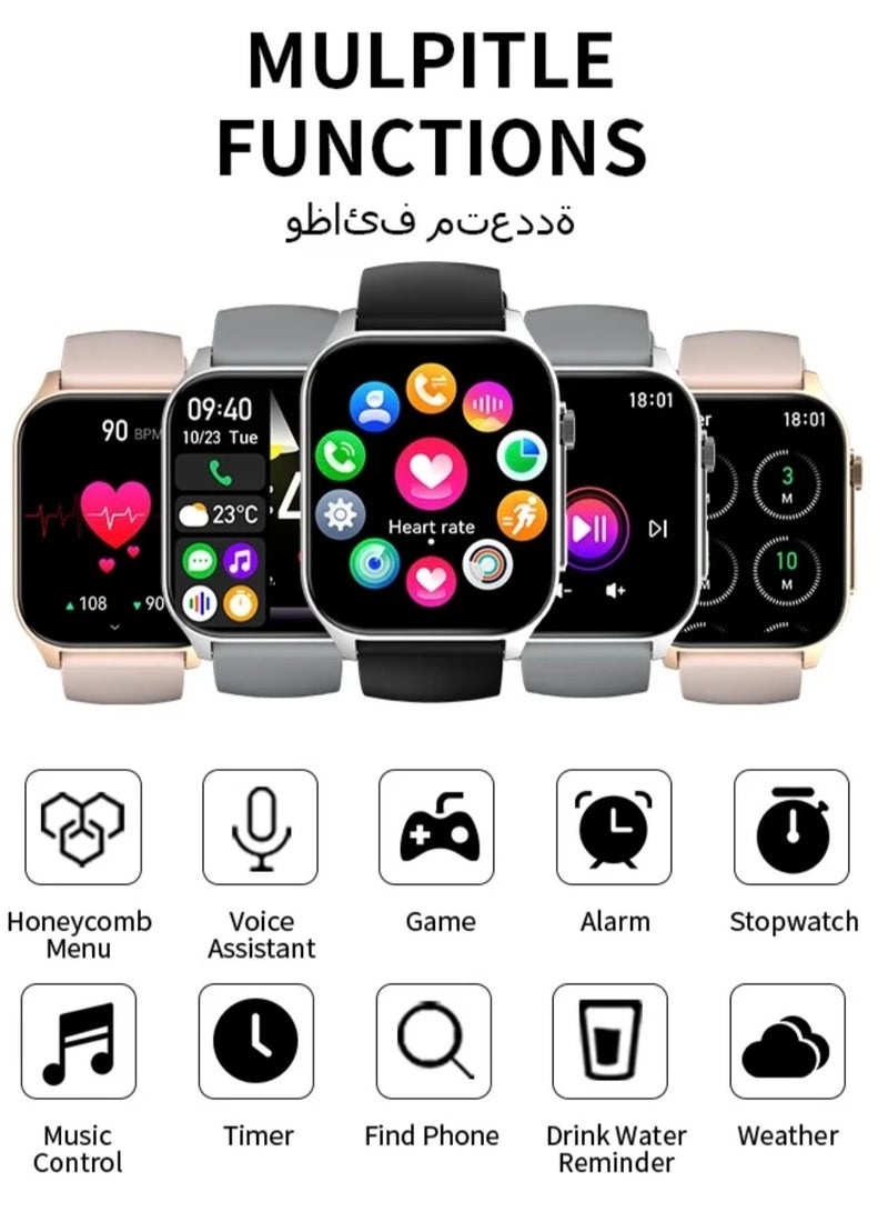 Lee Yon Business Smartwatch,Waterproof Fitness Watch, Bluetooth Calling, Zinc Alloy Vacuum Plating, Heart Rate Monitoring, Black - Image 3