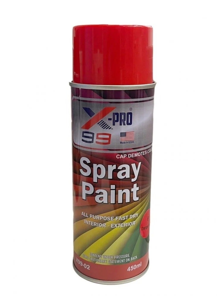 Xpro X-PRO X-Pro 99 All Purpose Spray Paint Orange Red 6, 450ml - Image 1