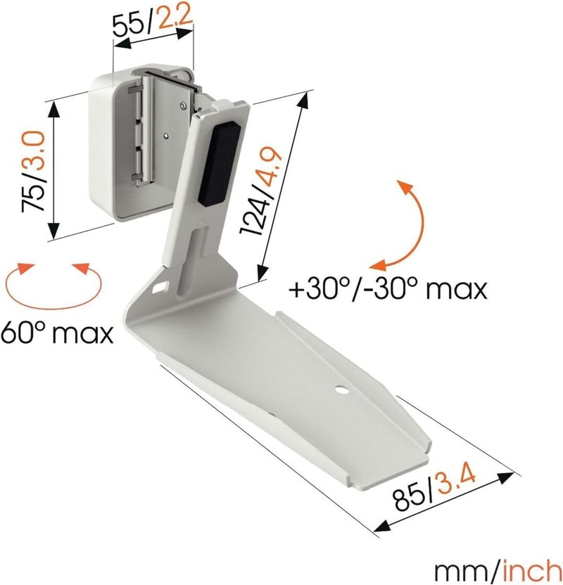 فوجيلز حامل حائط مكبر الصوت Vogel's SWM 4131 لـ Sonos ERA 300 بوزن أقصى 5 كجم (لون أبيض) - Image 5