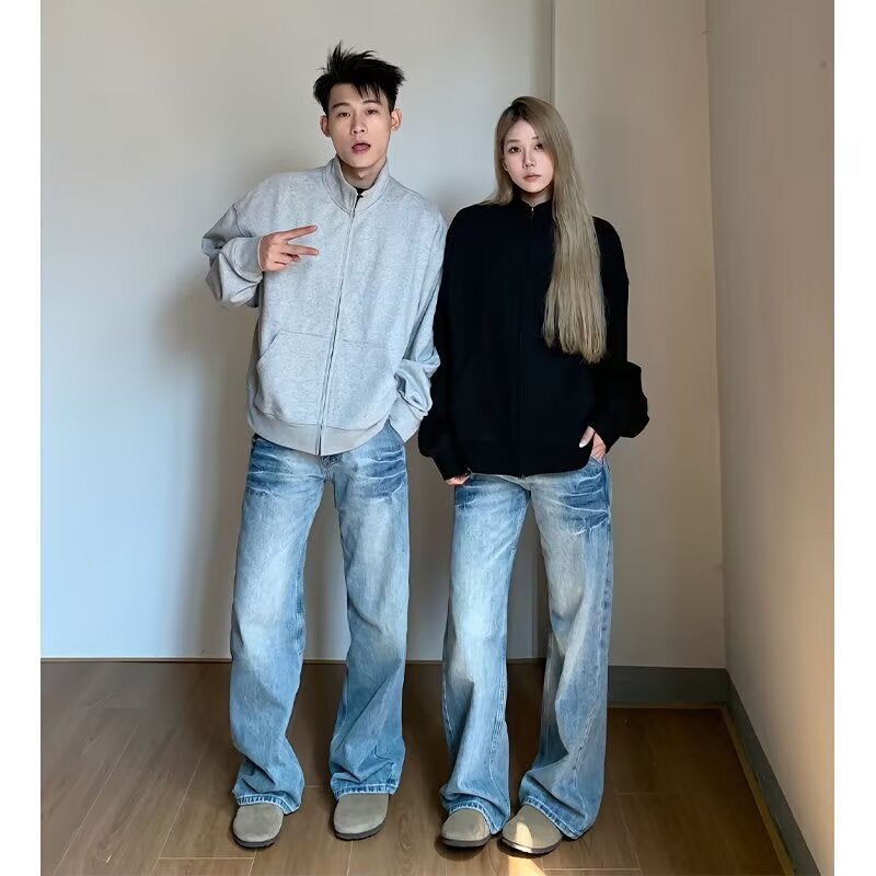 Unisex Classic Denim Jeans Loose Fit Daily Outdoor Wear - Image 3