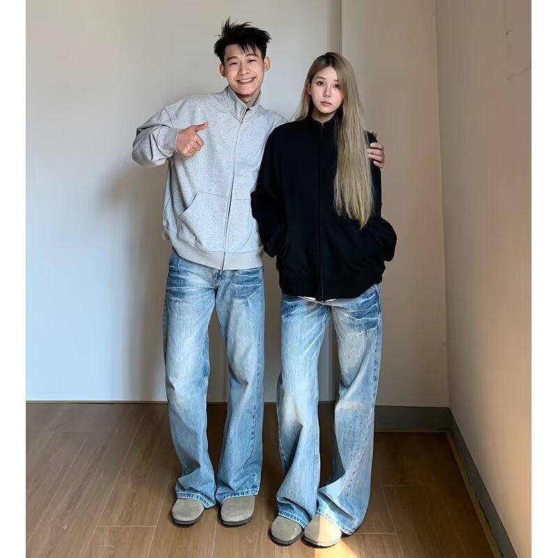 Unisex Classic Denim Jeans Loose Fit Daily Outdoor Wear - Image 4