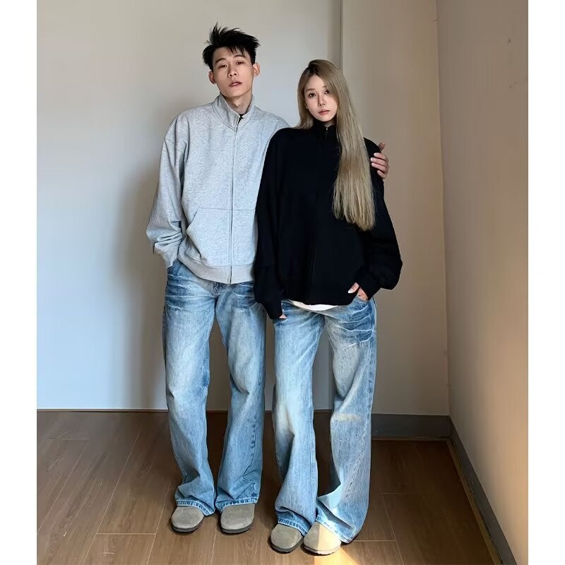 Unisex Classic Denim Jeans Loose Fit Daily Outdoor Wear - Image 5