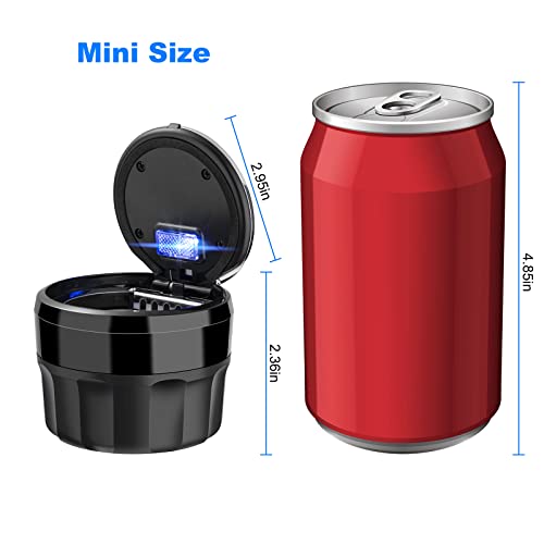 SOLARXIA Car Mini Ashtray with Lid Easy Clean Up Detachable Auto Ashtray for Most Car Cup Holder Home Office - Image 2