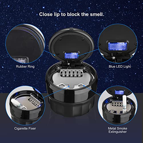 SOLARXIA Car Mini Ashtray with Lid Easy Clean Up Detachable Auto Ashtray for Most Car Cup Holder Home Office - Image 4