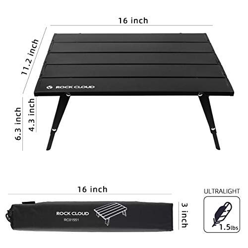 ROCK CLOUD Ultralight Folding Beach Table Adjust Height Aluminum Portable Mini Camping Table - Image 3