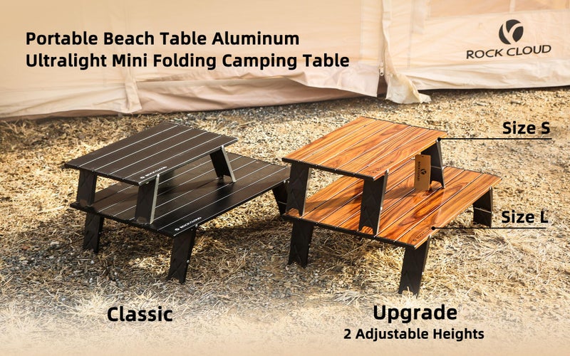 ROCK CLOUD Ultralight Folding Beach Table Adjust Height Aluminum Portable Mini Camping Table - Image 5