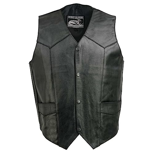 EVENT LEATHER سترة جلدية EVENT EL5310 سوداء للدراجات النارية للرجال - سترة دراجات نارية للبالغين من Riding Club - 3X-Large - Image 5